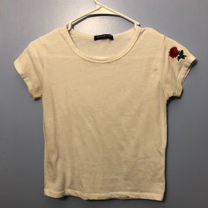 White Rose patched Crop Top